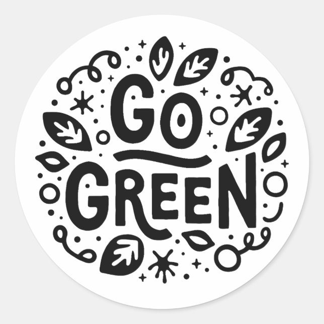 Sticker Rond Citations de l'écologie devenez écolo (Devant)