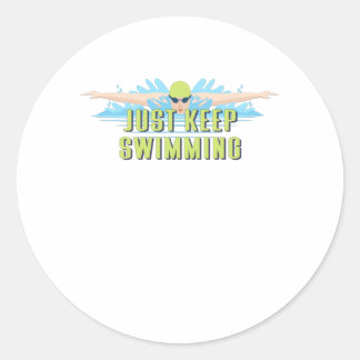 Sticker Rond Citations de nageur : Juste Garder la natation | a