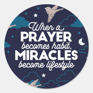 Sticker Rond Citations de prière et de miracles