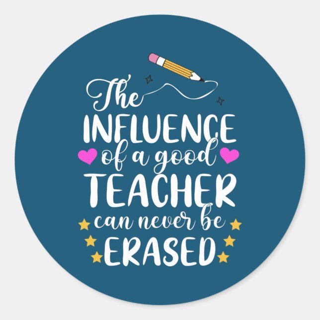 Sticker Rond Citations De Professeurs cool Pour L'Apprentissage (Devant)