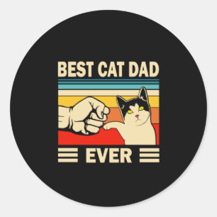 Sticker Rond Citations grand-père   Meilleur papa de chat