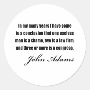 Sticker Rond Citations politiques de John Adams