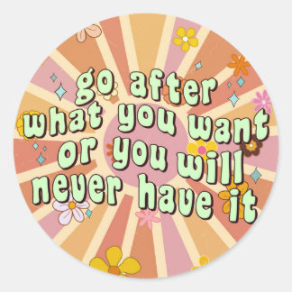 Sticker Rond Citez une citation inspirante pour aller après ce