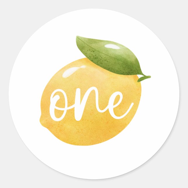 Sticker Rond Citron 1er anniversaire (Devant)