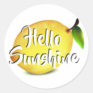 Sticker Rond Citron, Bonjour Soleil