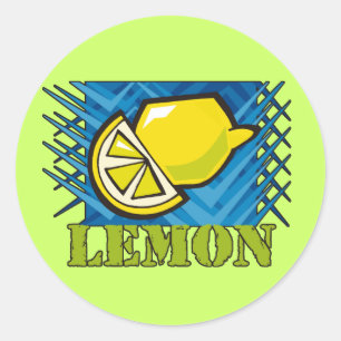 Sticker Rond Citron brun