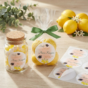 Sticker Rond Citron Diplômé Personnalisé