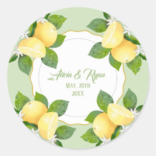 Sticker Rond Citron Fruit Botanique