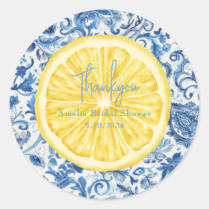 Sticker Rond Citron fruit de citrus Squeeze principal douche de