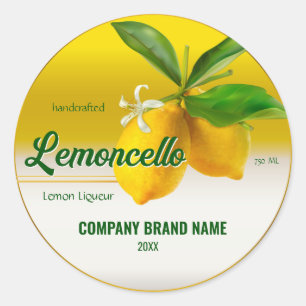 Sticker Rond Citron Fruit Lemoncello