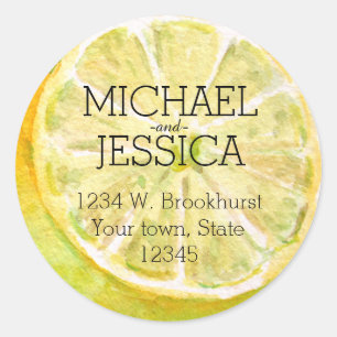 Sticker Rond Citron jaune personnalisé