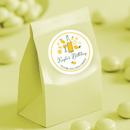 Sticker Rond Citron Limoncello Citron PERSONNALISÉ Anniversaire