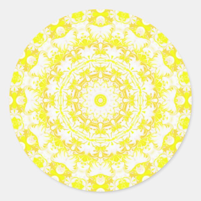 Sticker Rond Citron meringue kaléidoscope (Devant)