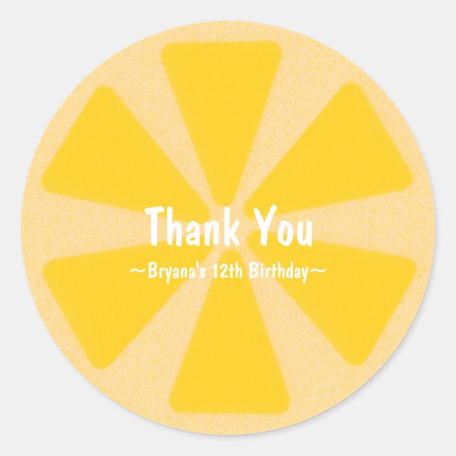 Sticker Rond Citron tranché été Anniversaire Fête Favoriser Sti (Devant)
