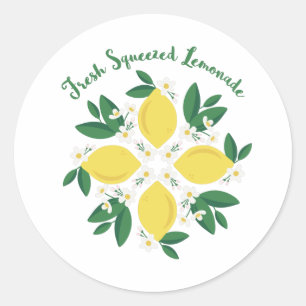 Sticker Rond Citronade fraîche taillée