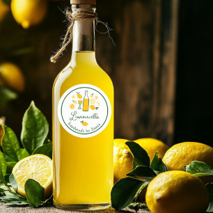 Sticker Rond Citronnade au Limoncello Citron Artisanal Fait Mai