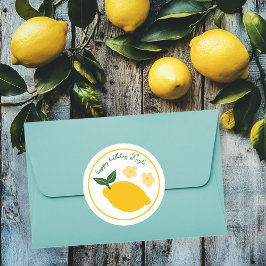 Sticker Rond Citronnade au Limoncello PERSONNALISÉE Anniversair