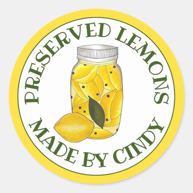 Sticker Rond Citrons Confits Fruits Citron Maison Conserves Fai (Devant)