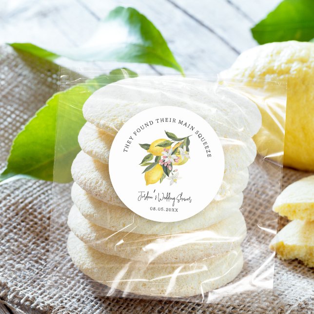 Sticker Rond Citrons et fleurs Mariage ou Fête des mariées (Créateur téléchargé)