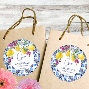 Sticker Rond Citrons italiens bougainvillée favori de baby show