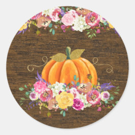 Sticker Rond Citrouille, Anniversaire, Favoriser Tag, Automne,
