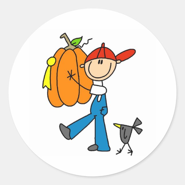 Sticker Rond Citrouille automne (Devant)
