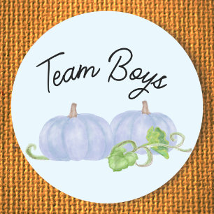 Sticker Rond Citrouille bleu double sexe révéler Team Boys