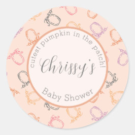 Sticker rond Citrouille de coupe dans le patch