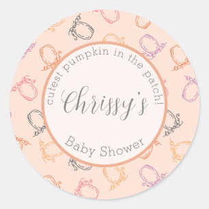 Sticker rond Citrouille de coupe dans le patch
