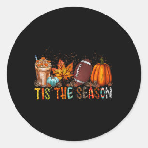 Sticker Rond Citrouille De Saison Et Football D'Épices Hallowee