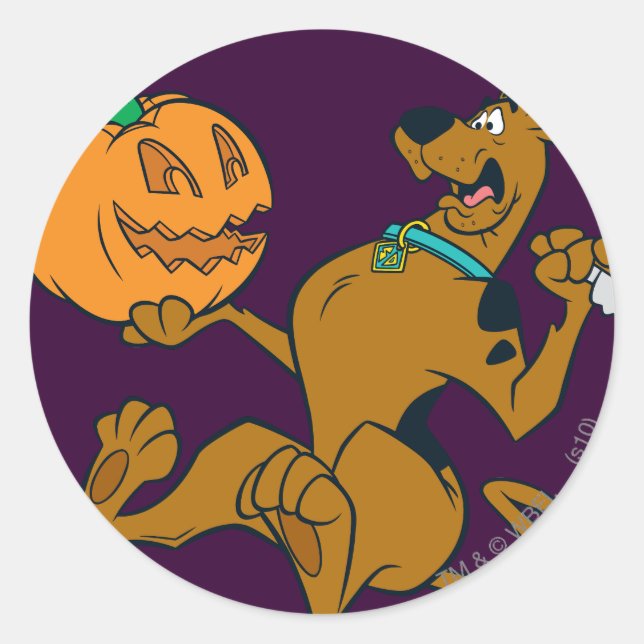 Sticker Rond Citrouille de sculpture Scooby-Doo (Devant)