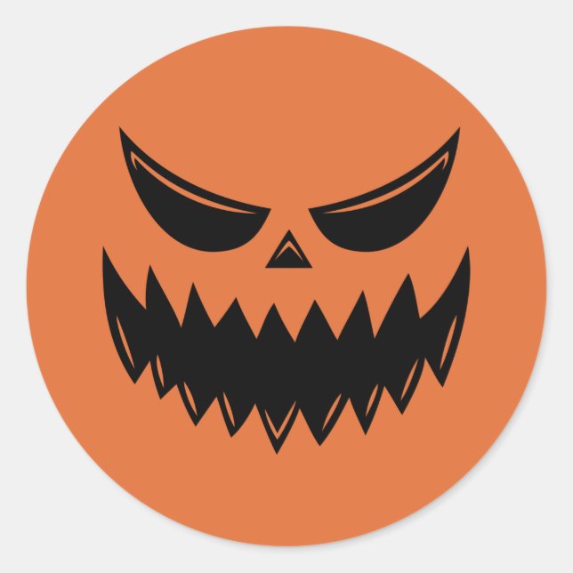 Sticker Rond Citrouille d'Halloween éffrayant automne (Devant)