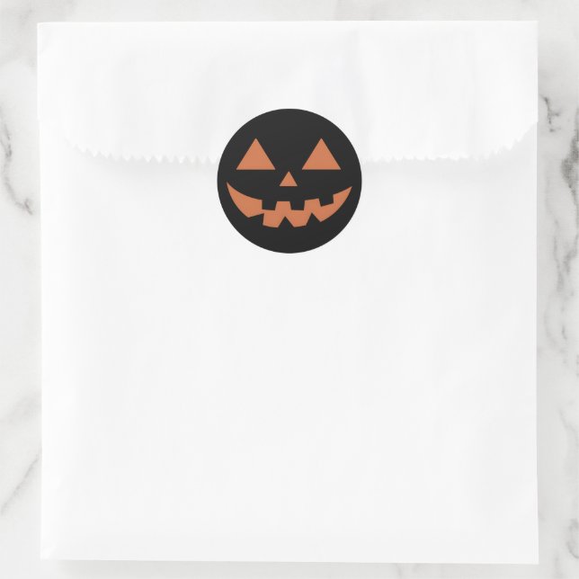 Sticker Rond Citrouille d'Halloween Jack O'Géant (Sac)