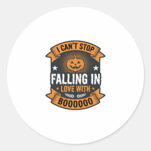 Sticker Rond Citrouille d'Halloween tombant amoureuse Vintage T