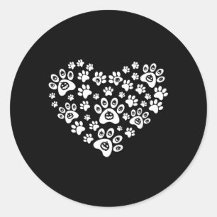 Sticker Rond Citrouille drôle de pattes de chien Halloween - Ch