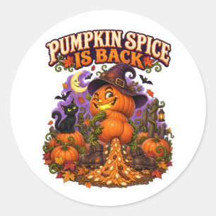 Sticker Rond Citrouille épicée est de retour Funny Halloween