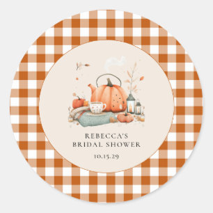 Sticker Rond Citrouille et épices et tout Baby shower agréable