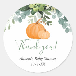 Sticker Rond Citrouille eucalyptus feuillage de chute faveur me