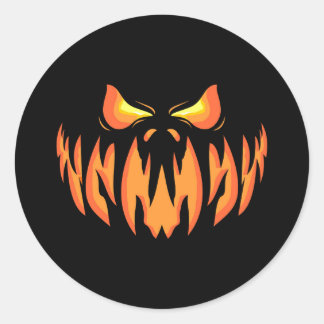 Sticker Rond Citrouille EVIL