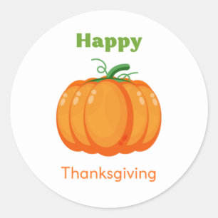 Sticker Rond citrouille grand bon thanksgiving