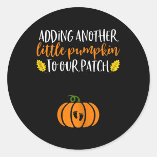 Sticker Rond Citrouille Grossesse Faire-part Halloween bébé
