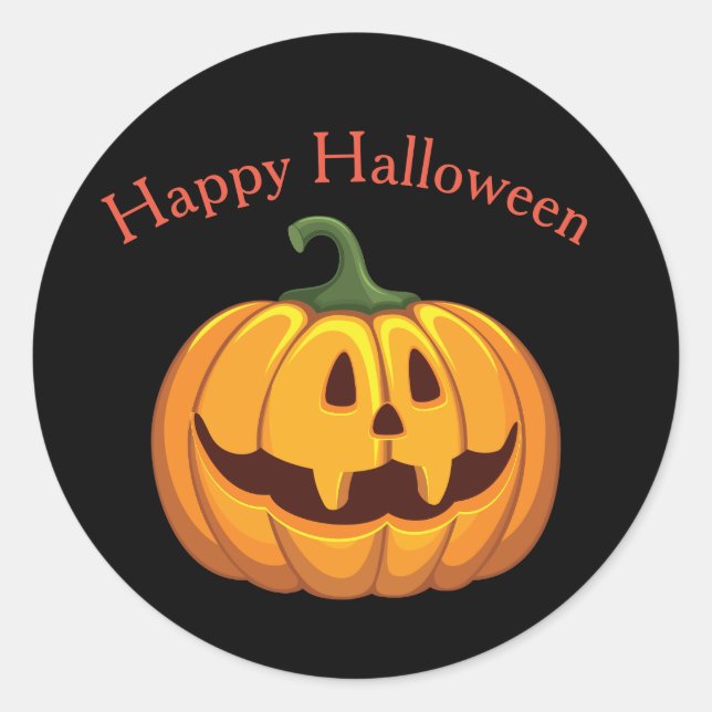 Sticker rond Citrouille Halloween (Devant)