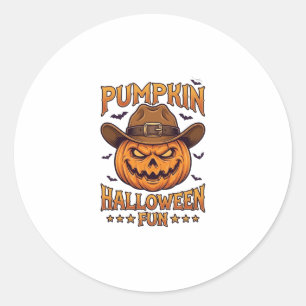 Sticker Rond Citrouille Halloween Amusement Lanterne Jack Chape