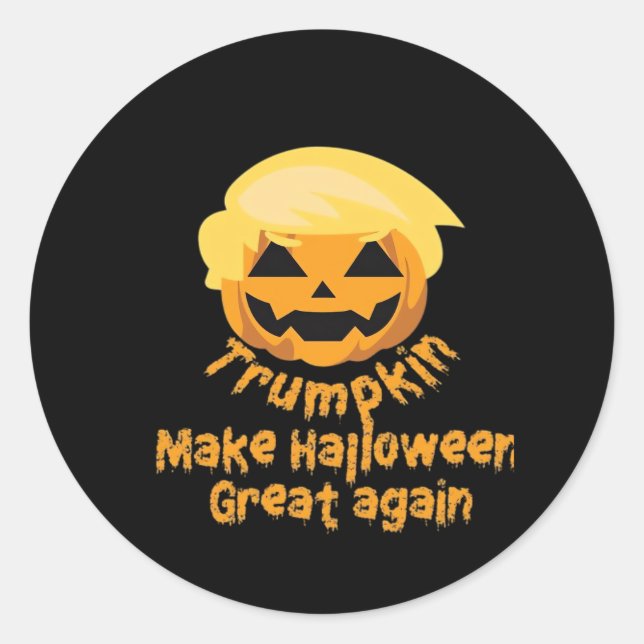 Sticker Rond Citrouille Halloween Design (Devant)