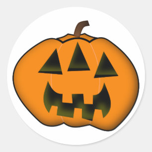 Sticker Rond Citrouille Halloween Jack-o'-Lanterne Avec 3 Yeux