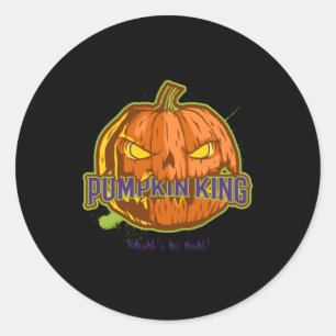 Sticker Rond Citrouille King Tonight sa nuit