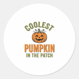 Sticker Rond Citrouille la plus cool du patch Halloween vintage