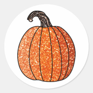 Sticker Rond Citrouille parties scintillant