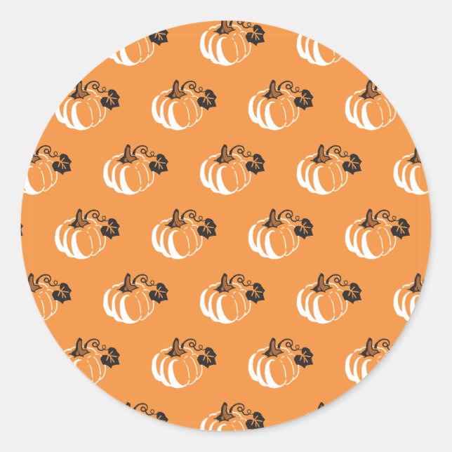 Sticker Rond Citrouille Patch Delight : Citrouille à motifs de  (Devant)