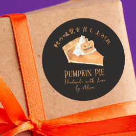 Sticker Rond Citrouille Pie Jack-o'-lantern Halloween Éffrayant